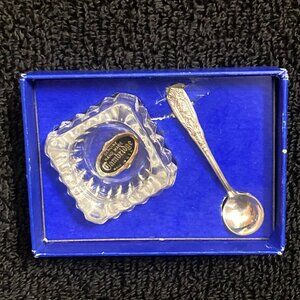 Westmorland Milburn Salt Dish with Silver Spoon in Original Box